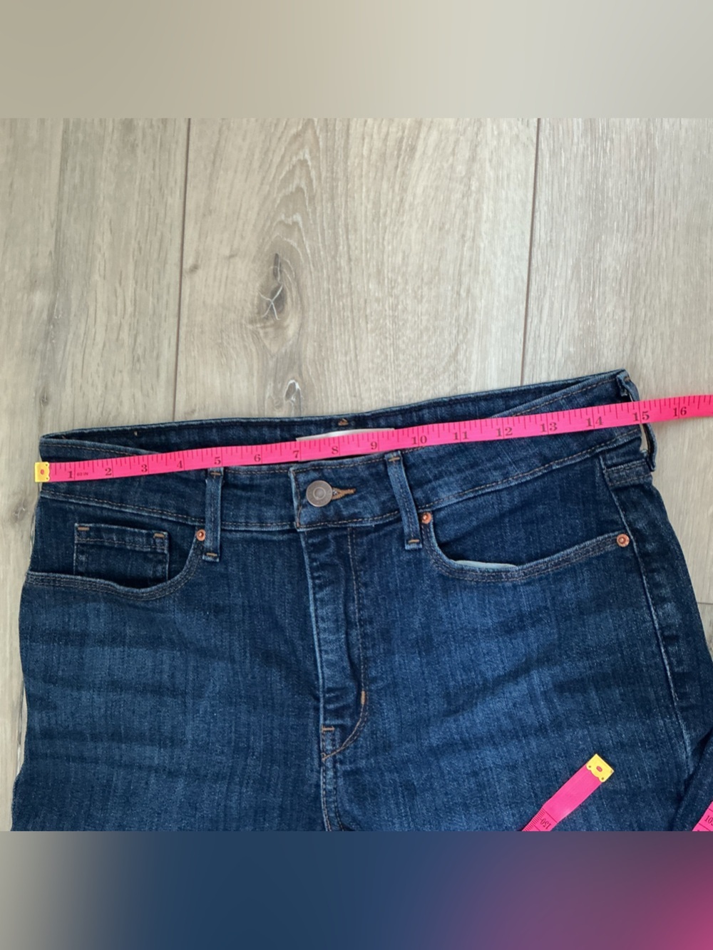 Levi's Dark Blue High-Rise Flare Jeans - Picture 6 of 8